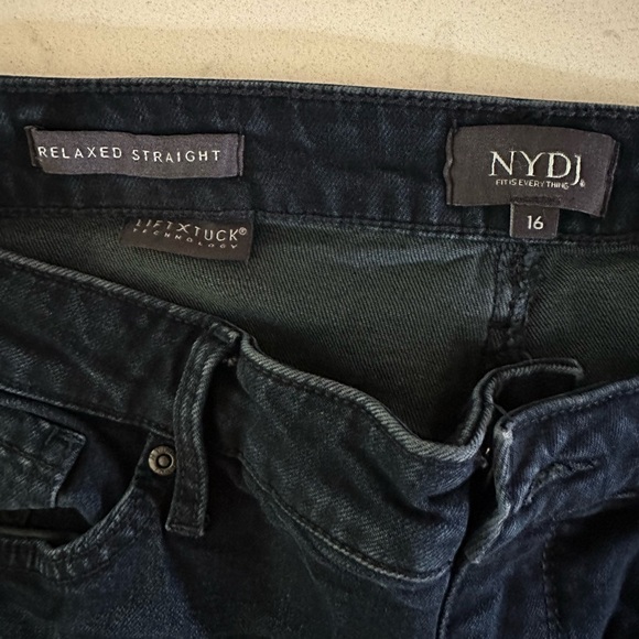 NYDJ Jeans Relaxed Straight Stretch Dark Wash Size 16 LiftTuck Technology - Picture 7 of 12